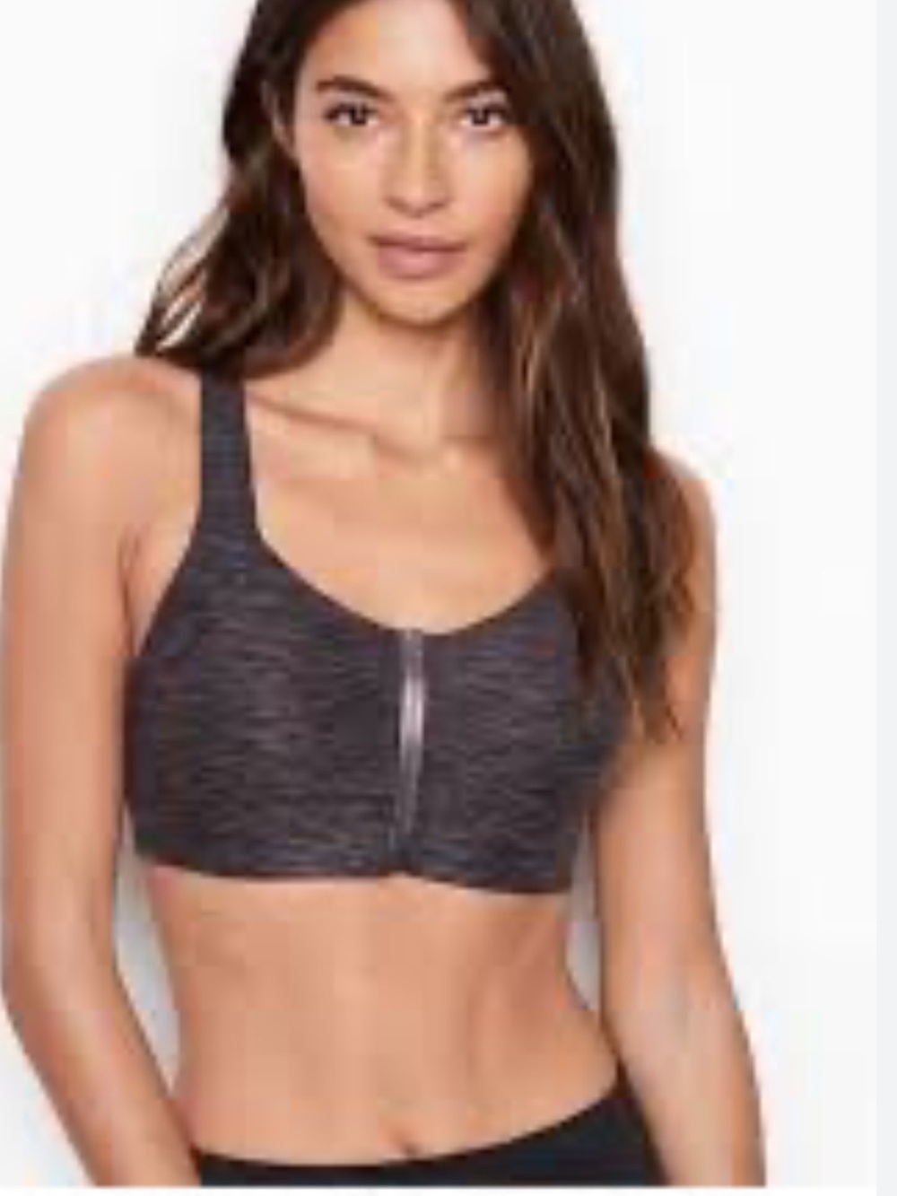 Victoria’s Secret Front Zip Heather Gray Women's Sports Bra